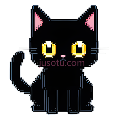 猫,像素,黑色, PNG