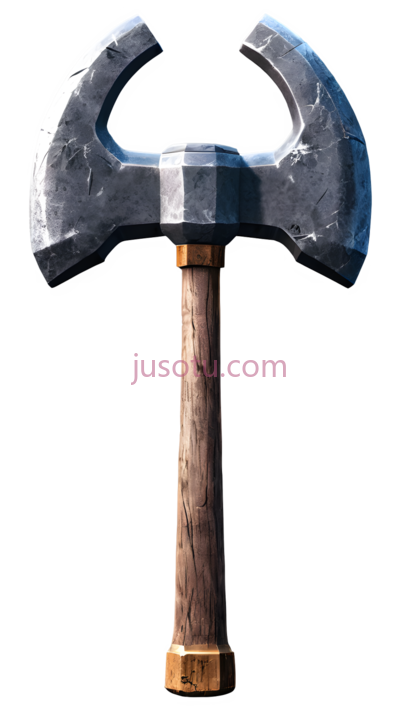 斧头,现代3D,银色,棕色, PNG
