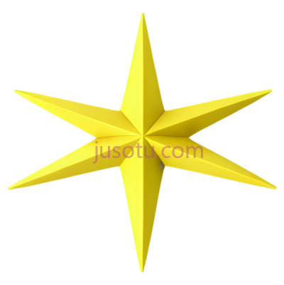 星形,三维立体,黄色, PNG