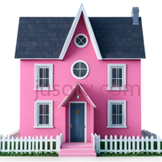 玩具房子,卡通,粉色PNG