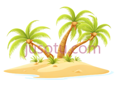 岛屿,卡通,黄色, 绿色PNG