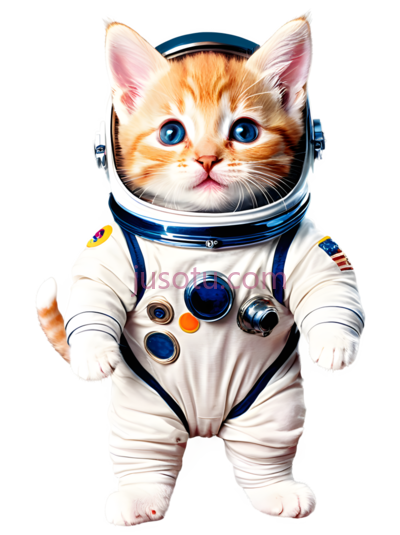 猫,宇航服,白色, PNG