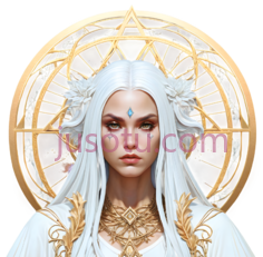 女性角色,幻想,白色,金色PNG