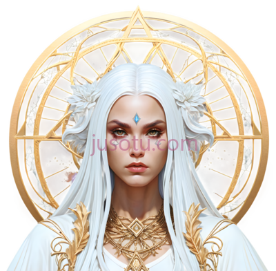 女性角色,幻想,白色,金色, PNG
