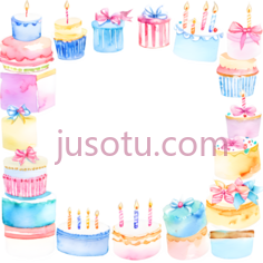 粉彩,文本框,生日蛋糕,蜡烛,礼物盒,蝴蝶结PNG