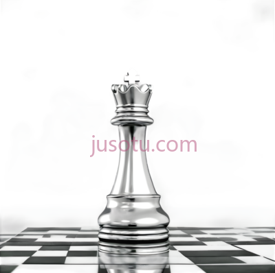 棋子,金属质感的国际象棋王后,银色, PNG