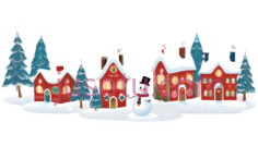 雪人,房屋,卡通,红色PNG
