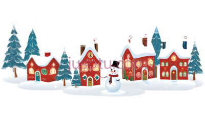 雪人,房屋,卡通,红色, PNG