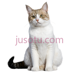 猫,坐姿,白色,棕色PNG