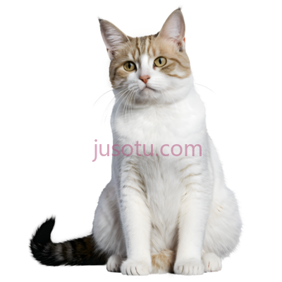 猫,坐姿,白色,棕色, PNG