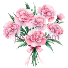 花束,水彩画,粉色PNG