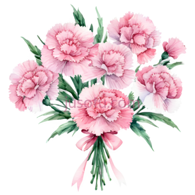 花束,水彩画,粉色, PNG