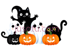 黑猫,白色幽灵,卡通,白色PNG