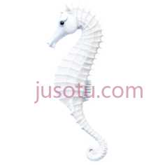海马,3D建模,白色PNG