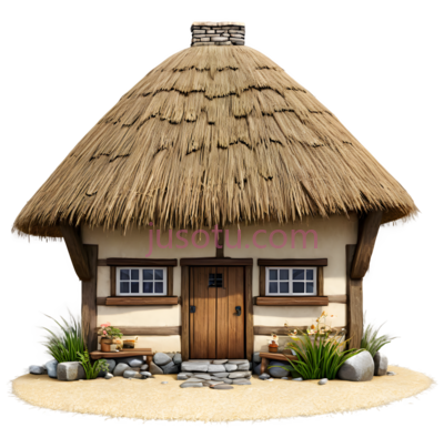 小屋,乡村,棕色屋顶,米白色墙壁, PNG