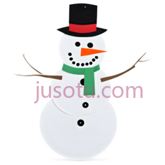 雪人,卡通,白色, 黑色, 红色, 绿色, 橙色PNG