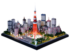 东京塔,城市景观模型,红色PNG
