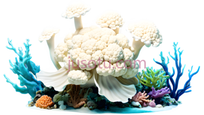 珊瑚礁,雕塑,白色,蓝色,橙色,紫色, PNG