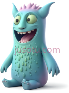 卡通怪物,3D,蓝色PNG