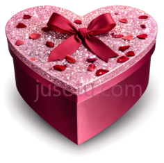 礼物盒,心形,粉色PNG