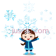 卡通女孩,可爱,蓝色PNG