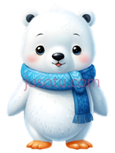 北极熊,卡通,白色PNG