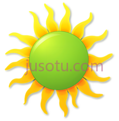 太阳,卡通,绿色,黄色PNG