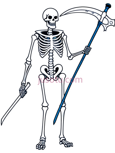 骷髅死神,卡通,白色, PNG
