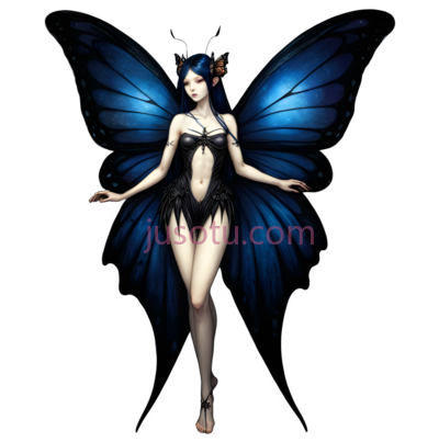 蝴蝶精灵,幻想,蓝色, PNG