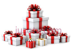 礼物盒,堆叠,白色,红色PNG