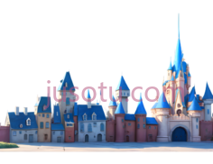 城堡,卡通,蓝色,白色PNG