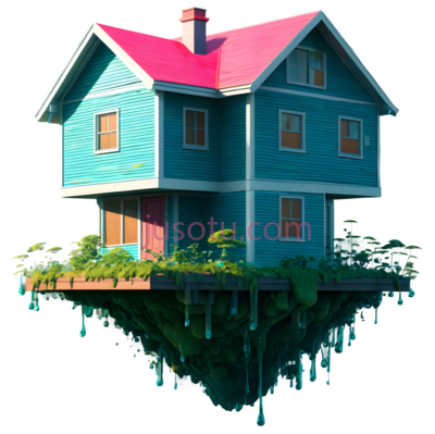 房屋,漂浮, PNG