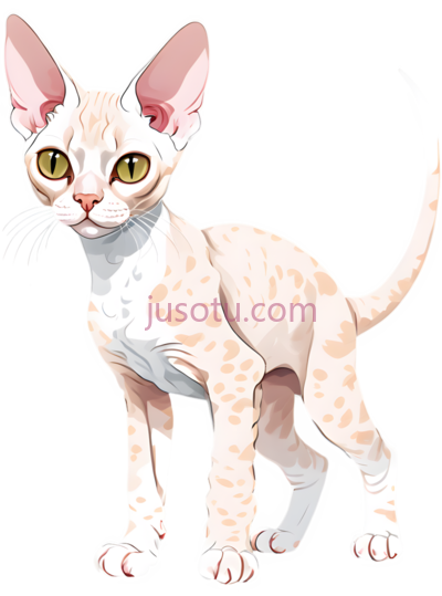 无毛猫,卡通,浅粉色, PNG