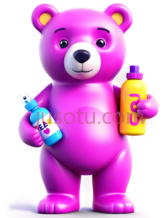 卡通熊,可爱,粉色PNG