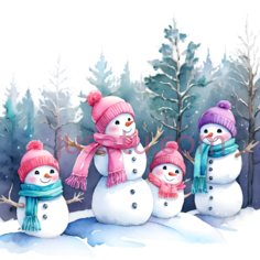 雪人,帽子,围巾,卡通,针织帽,蓝色, 粉色, 蓝色PNG