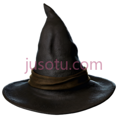 巫师帽,经典,黑色PNG