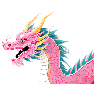 龙,卡通,粉色, PNG