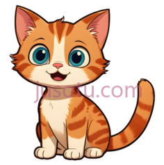 小猫,卡通,橙色,白色PNG