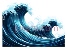 海浪,插画,蓝色,白色PNG