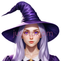 女巫,插画,紫色PNG