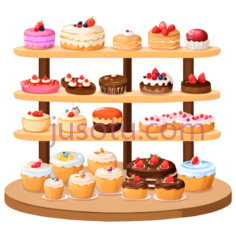 蛋糕,圆形,方形,红色PNG