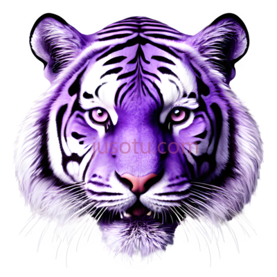 老虎,插画,紫色, PNG