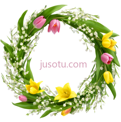 花环,自然,粉色, 黄色, 绿色, PNG