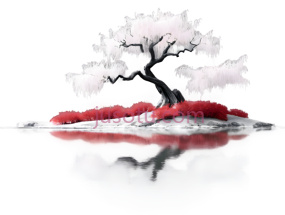 树,盆景,白色, PNG
