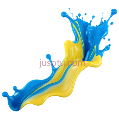 液体,抽象,蓝色,黄色, PNG