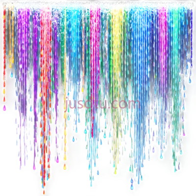 彩色水滴,抽象,红色,橙色,黄色,绿色,蓝色,靛蓝,紫色, PNG