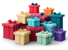 礼物盒,堆叠,紫色PNG