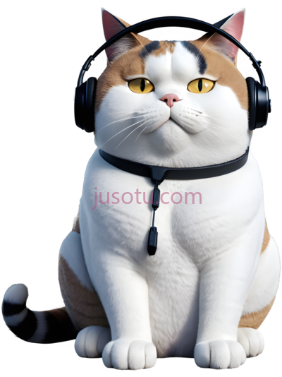 猫,卡通,白色, 橙色, 黑色, PNG