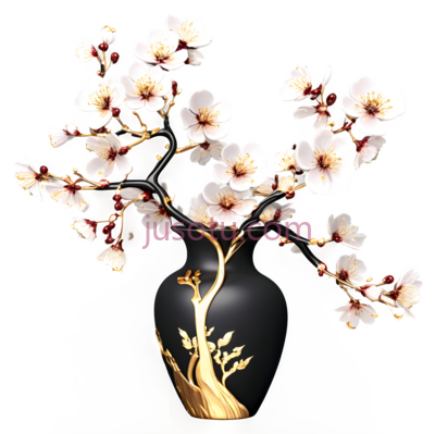 花瓶,现代,黑色,金色, PNG