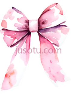 粉色蝴蝶结,水彩画PNG